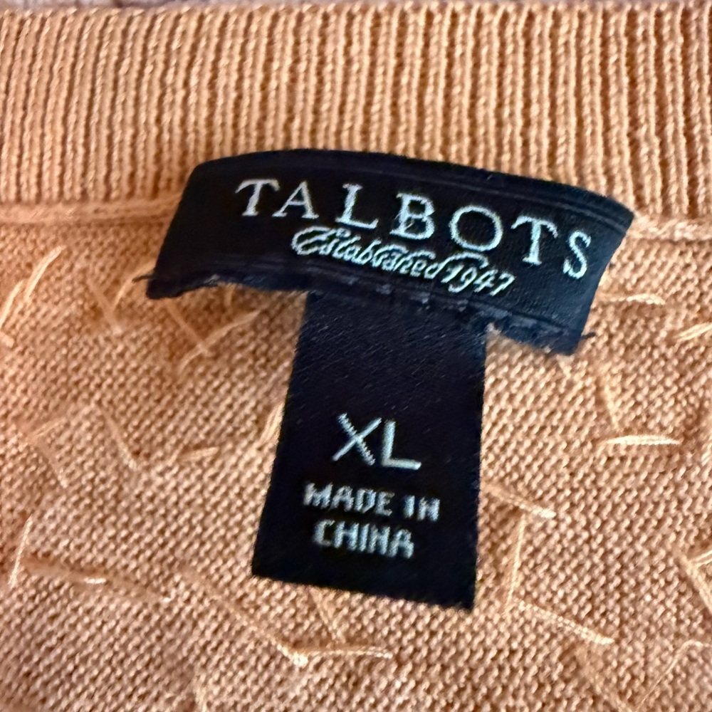Talbots V-Neck Sweater in Tan